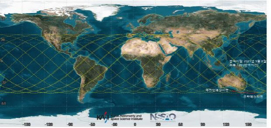 추락 기준시간과 낙하 지점. 과기정통부 제공